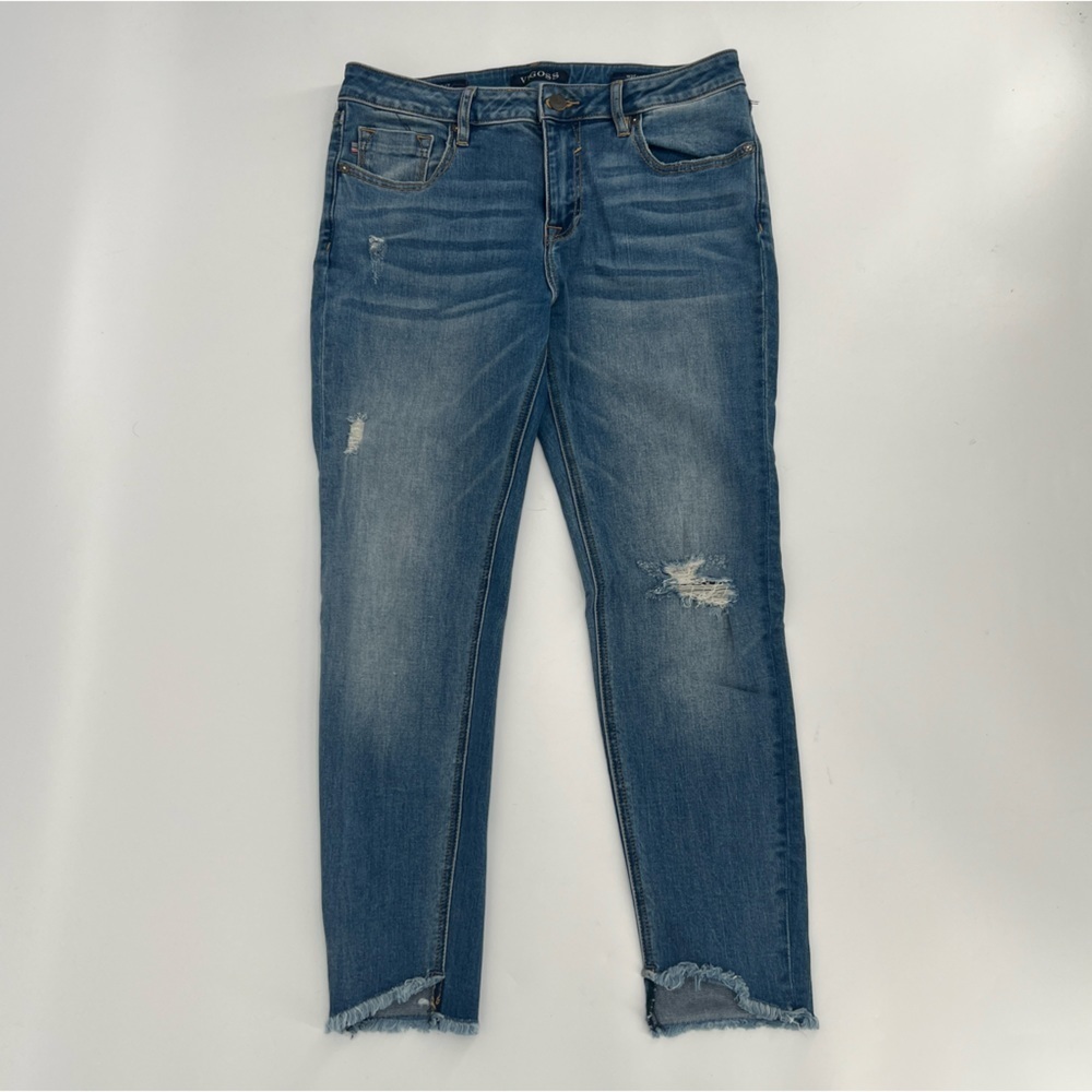 VIGOSS Marley Super Skinny Rough Hem Mid Rise Distressed Jeans Size 29 Women’s